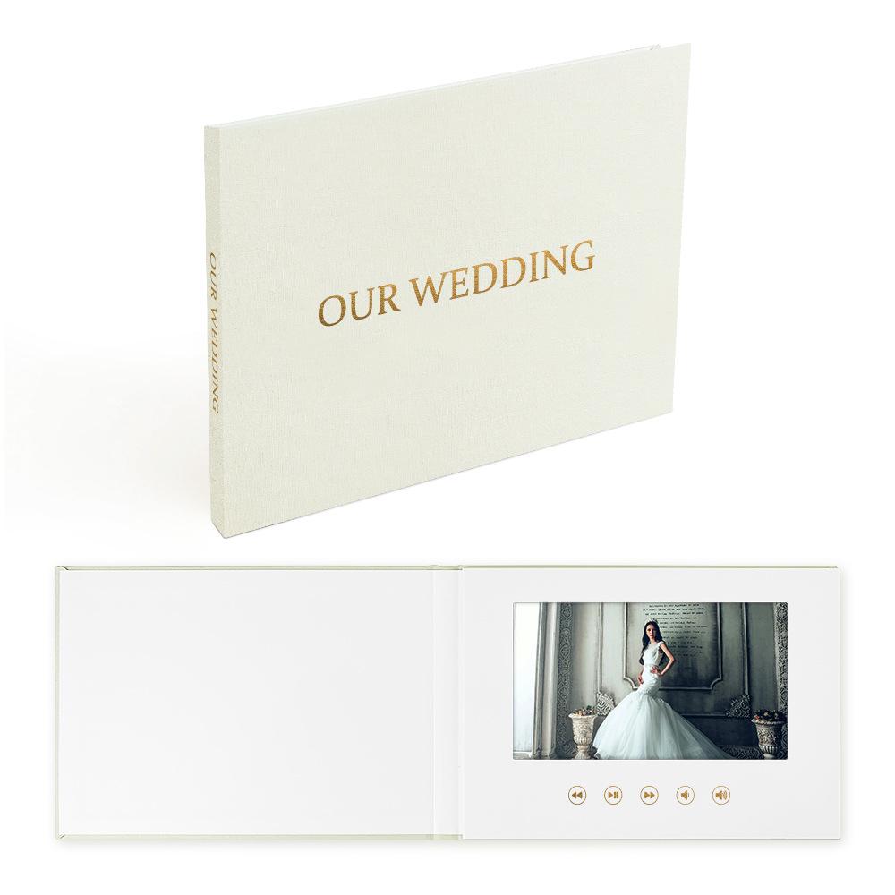 Multifunctional Commercial Wedding Video Invitation Linen Video Brochure