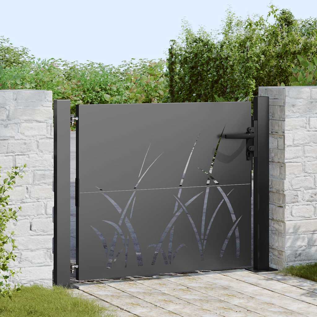 Garden Gate Black 110 X 105 Cm Powder Coated Steel