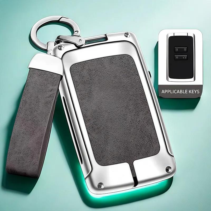 

Auto TPU Zinc Alloy Key Case Bag for Renault Duster Logo Car Key Chain Car Metal Key Shell Car Interior Decoration Accessories