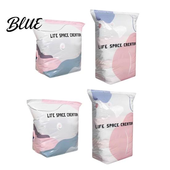 Vacuum Compression Bags Bag Space Saving Pumpless Storage Wardrobe Organizer Bags Waterproof Reusable for Clothes Bedding Air Valve