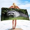 Süßes Waschbär Strandtuch Sandfrei Wildtier Badetuch für Spa Pool Sport Reisen Camping Mikrofaser Schnelltrocknend Badeanzugabdeckung