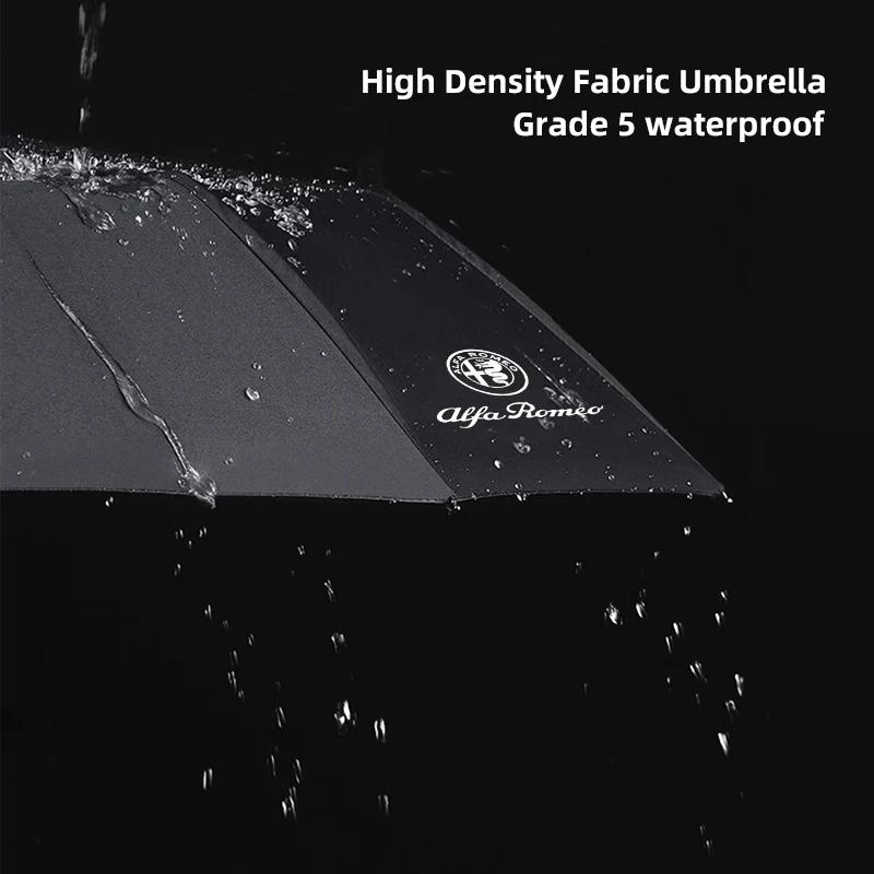 Car Stickers For Alfa Romeo Car Emblem Umbrella Folding Black Portable Parasol For Alfa Romeo 156 159 147 4C 8C 166 Giulia Giuli