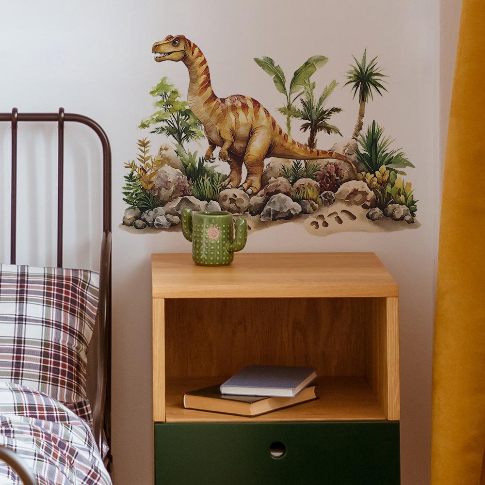 Cartoon Dinosaur Greenery Bedroom Living Room Home Background Beautification Decoration Wall Stickers