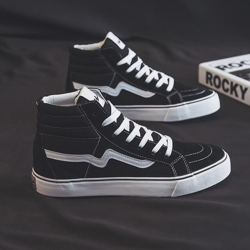 Unisex Τριπλά Βουλκανισμένα Ψηλά Αθλητικά Παπούτσια από Καμβά: Skateboard, Casual Αθλητικά και Ευέλικτα Φοιτητικά Παπούτσια Μόδας.