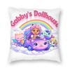 Gabbys Dollhouse Cartoon Pillowcase Printed Polyester Cushion Cover Decoration Pillow Case Cover Home Square 45*45Cm