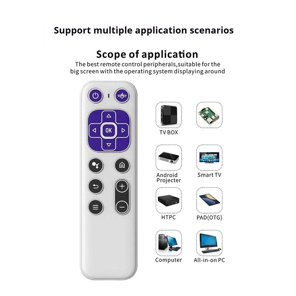 2.4G BT 5.2 Dual Mode Remote Control IR Learning T6 Wireless Voice Air Mouse Rechargeable With USB Receiver For Android TV Box