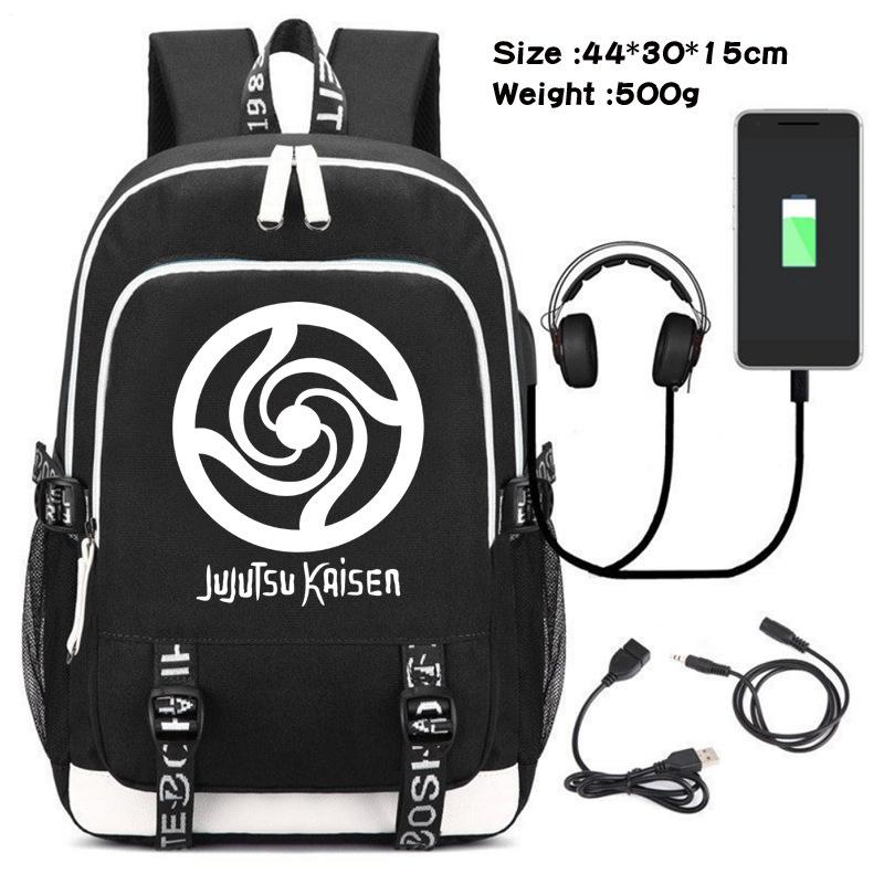 Spell Retreat Peripher bedruckter Rucksack USB-Lade-Rucksack Studenten-Schultasche Outdoor-Computertasche Reisetasche