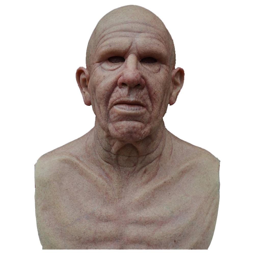 Halloween Scary Cosplay Masks Latex Old Man Horror Wrinkle Face Masks Simulation Thriller Atmosphere for Party Masquerade