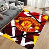 Sports Area Rug, Manchester United Red Black Yellow Crest Geometric Poster, Fan Cave Decor, Non-Slip Mat