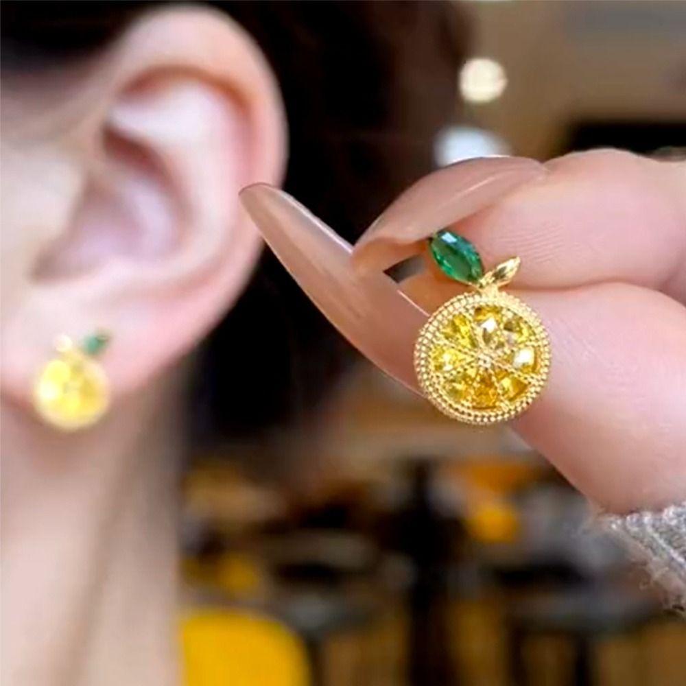 Sparkle Earrings for Women Sweet Fruit Stud Earrings Delicate Ear Jewelry  Girls