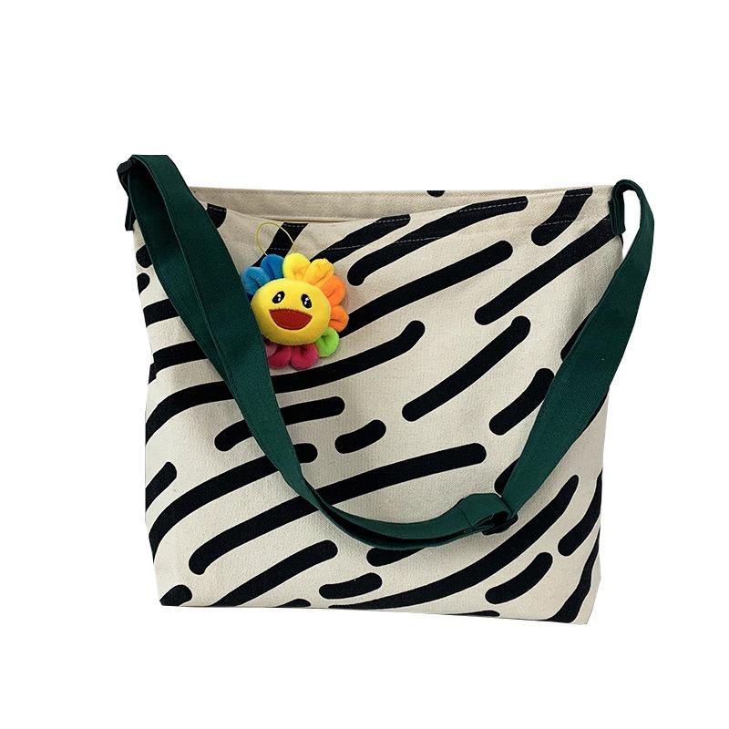 Slouchy Canvas Shoulder Bag for Women with Large Capacity