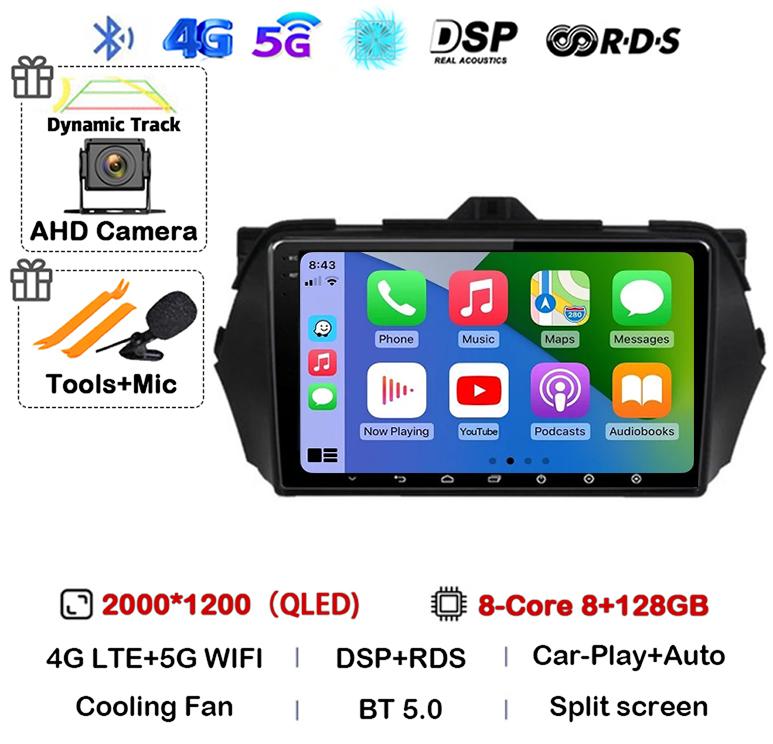 Android 14 Cooling Fan 360 Camera For Suzuki Alivio Ciaz 2014-2019 Car Radio Stereo Multimedia Video Player GPS Carplay Auto DSP