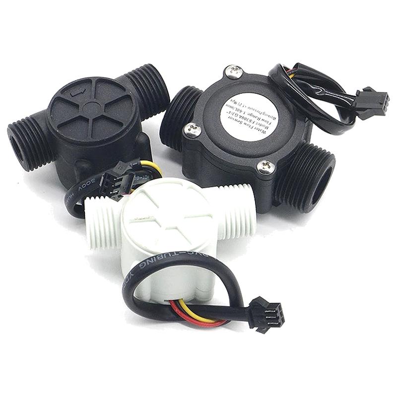 Water Flow Sensor Flowmeter Hall Flow Sensor 4/6 Points G1/2/3/4 Water Control 1-30L/min 2.0MPa YF-S201 FS300A