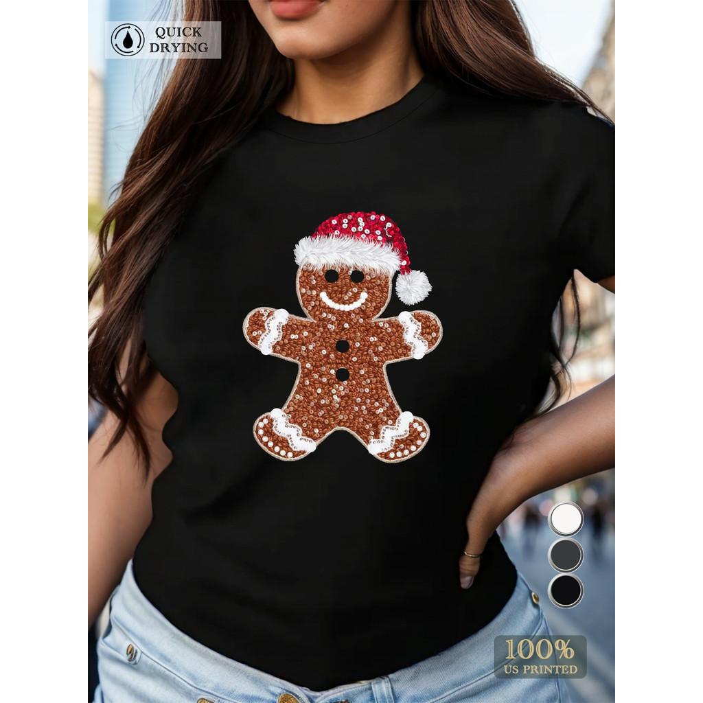 

Holiday Gingerbread Men s Pattern Women s T-Shirt XXL чорний