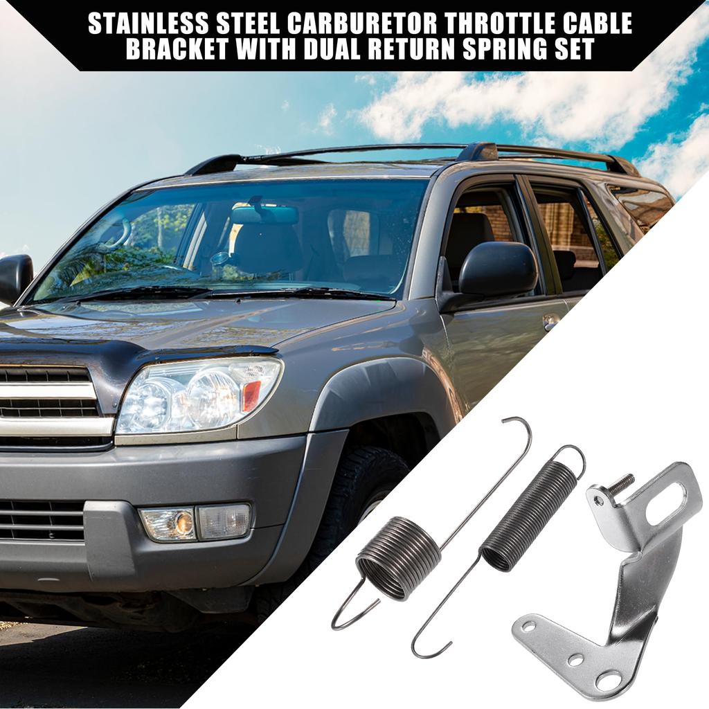 Hihaha Universal Throttle Return Spring Car Carburetor Throttle Cable Bracket with Dual Return Springs