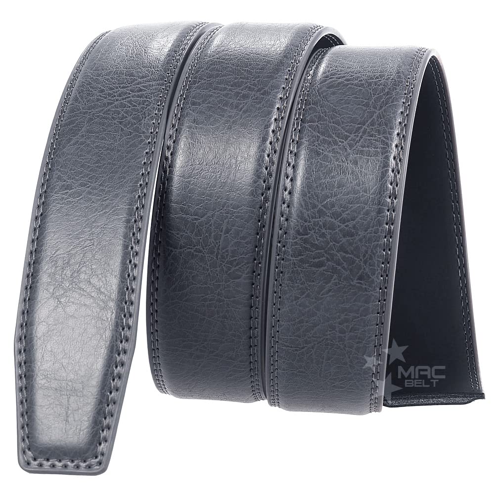 Gray Golf Plus No Genuine Men's Belt, Size, Holes, Casual, Leather, Stylish, Auto-Lock, Stepless, Large, Thick, Long, 35mm, 130cm, Gray, MBS-481gy-GY
