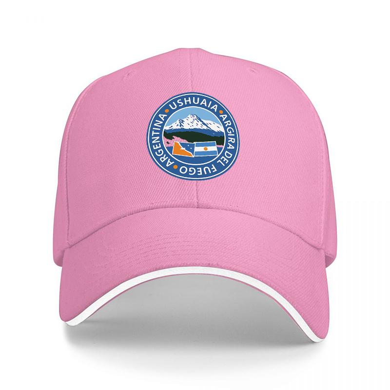 Ushuaia Tierra Del Fuego Argentina Logo Baseball Cap Black Blue White Embroidered Design Outdoor Adventure Travel Souvenir Gift