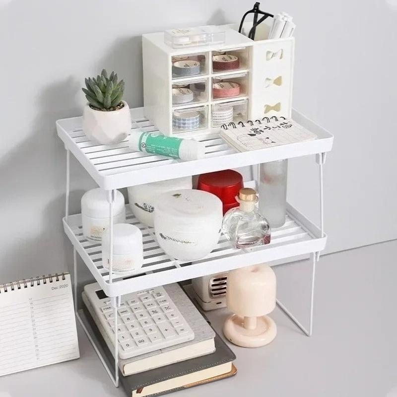 1/2pcs Folding Shelf Storage Rack Kitchen Bathroom Folding Cabinet Storage Rack Kitchen Novelty Accessories Item Organizer