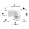 Light Sensor Motion Detector For Indoor And Outdoor IP44 Splash Proof LED PVC Wall Mounting White 80 X 68 X 56mm