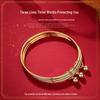 Vietnam Sand Gold Triple-Circle Yellow Brass Bangle - Women's Fashion Gold-Plated Bracelet