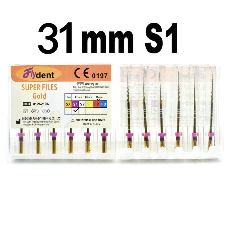 קובץ שורש שן זהב אנדו רוטרי סופר קבצים קבצים אנדודונטיים זהובים 25 מ"מ ניקל טיטניום כלי רפואת שיניים