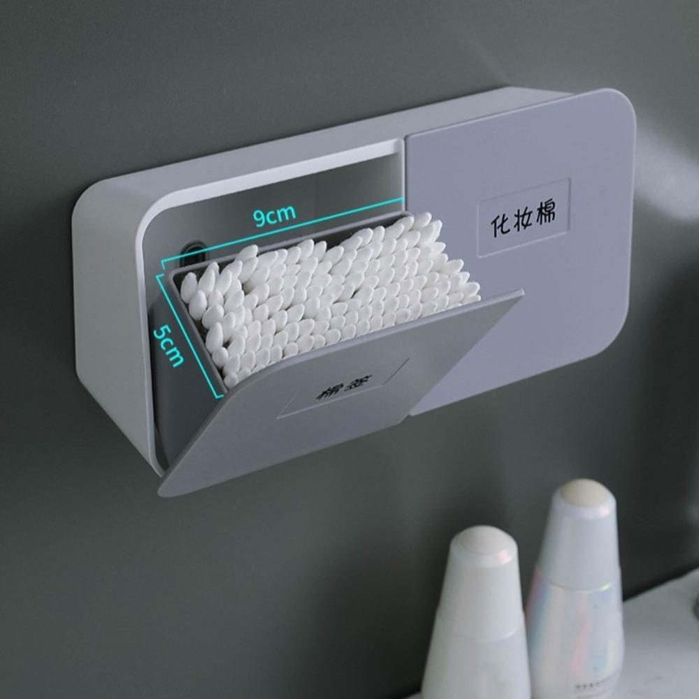 Flip Lid Cotton Swab Storage Box Dust-proof Cosmetic Bathroom Organizer Cotton Pads Holder  Makeup