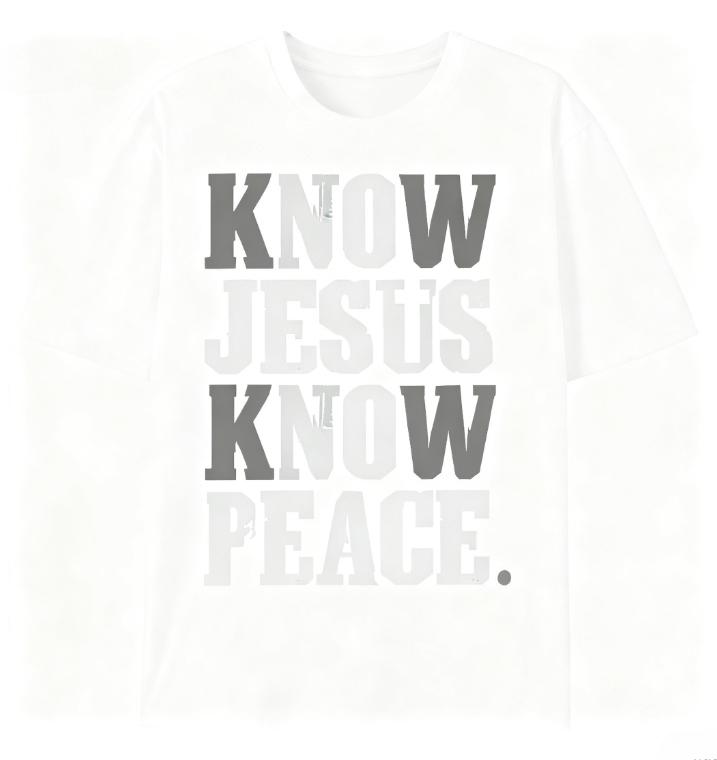 2025 Summer Know Jesus Know Peace T-shirt Believe in God Christ  Christian Religious T-shirt Printed Men s Short-sleeved Top 4XL