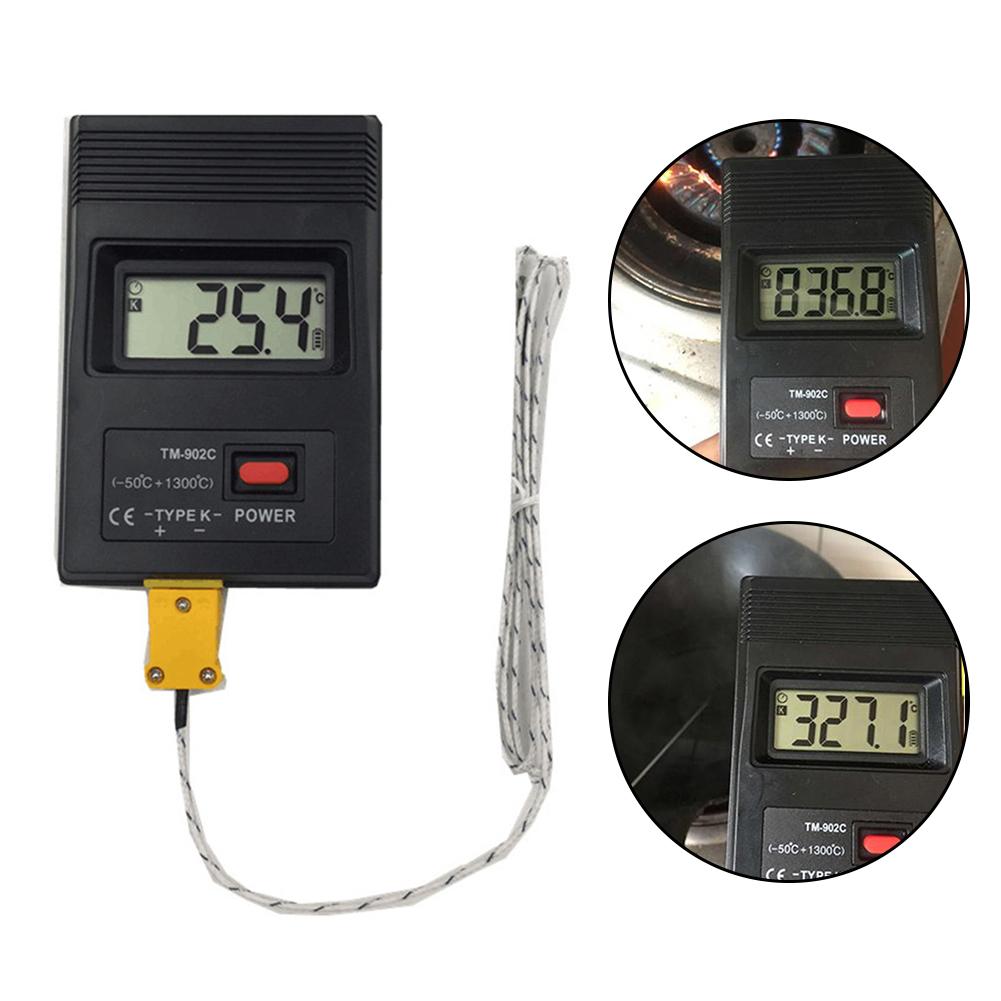 TM902C Portable Digital Thermometer with K Type Temperature Probe and LCD Display for Fast Accurate Readings 50 to 1300 Celsius