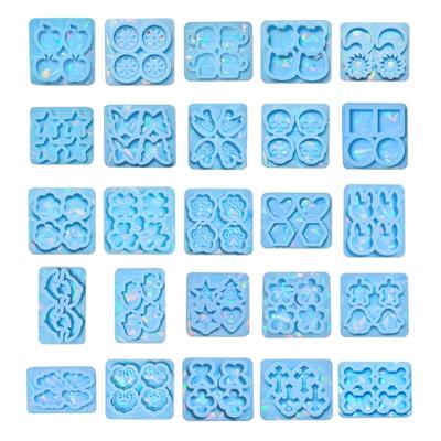 DIY Light and Shadow Keychain Earrings Silicone Epoxy Mold DIY Geometric-shape Pendant Crafting Mould for Valentine Gift