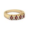 Garnet Oval Half Eternity Ring - 925 Sterling Silver Gold Vermeil
