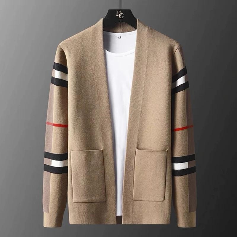 Spring and Autumn Fashion Sweater Cardigan Men's Knitted Cardigan Korean Edition Casual Coat