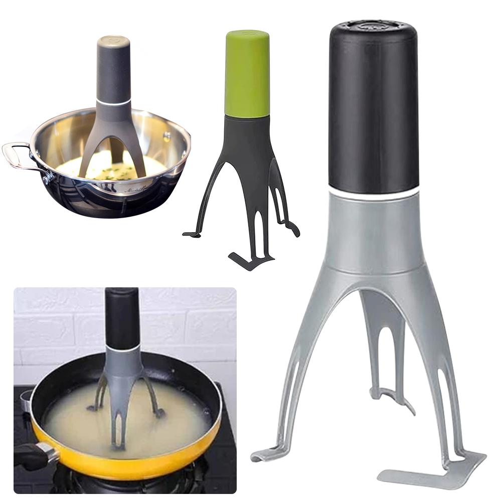 Triangle Pan Stirrer Automatic Egg Beater Multifunction Foods Stirrer Dishwasher Safe Battery Operated for Cooking Baking