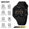 SANDA Unisex Fashion Square Multifunctional Wristwatch – Waterproof, Alarm, Electronic Timer.