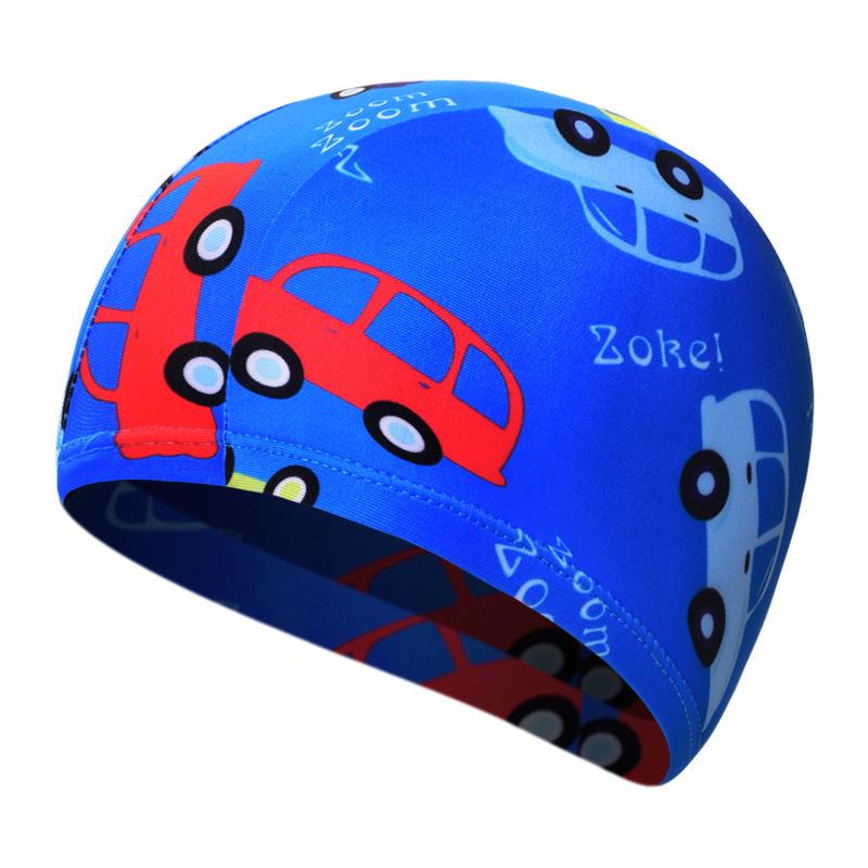 Youyou Kids' Waterproof Swim Cap with Ear Protection - Comfortable, Non-Tightening Design, Boys & Girls, Plus Size Fabric.