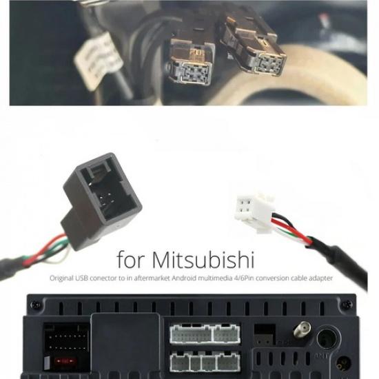 4Pin 6Pin Car Radio Wire Harness Cable Adapter For Mitsubishi Pajero ASX 2018