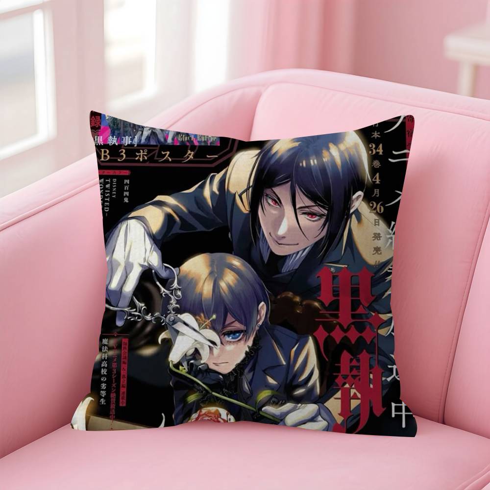 Anime Black Butler horror   Cushion Cover Inches Farmhouse Decor Home Throw Pillow Covers for Couch Decorations