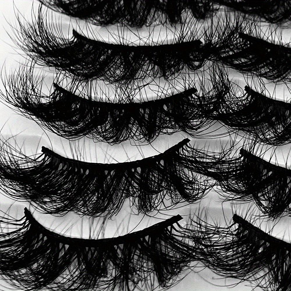5 Par 25mm 8D Faux Mink Ögonfransar Fluffiga Naturliga Lösögonfransar Tjocka Dramatiska Faux Mink Ögonfransar