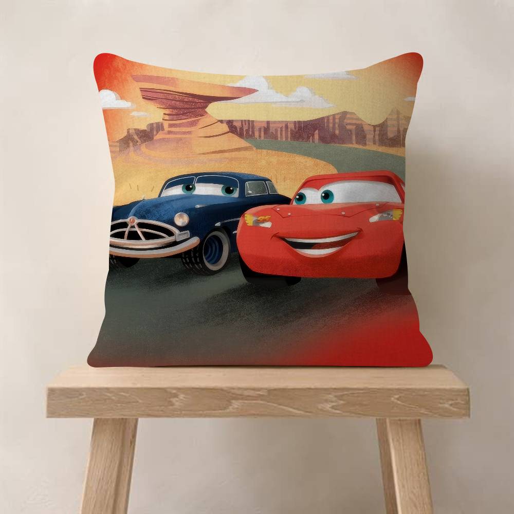 Office Cushion Pillowcase Car Cushion Cover45X45CM Lumbar Pillowcase Sofa Pillowcover Movie Classic Lightning Car McQueen