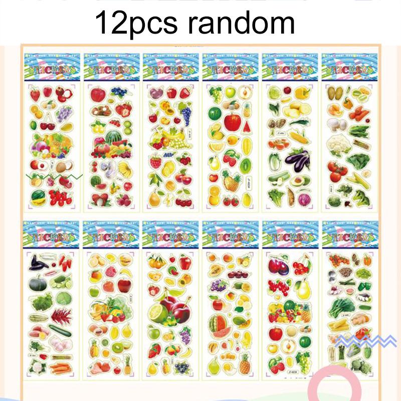 12pcs/set 3D Bubble Sticker Stationery Stickers Office Educational Supplies Scrapbook Album Decoration School Student Reward TMZ