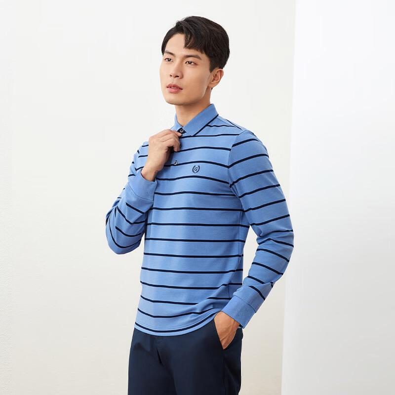 Goldlion Men's Wool Blend Thermal Long Sleeve Polo