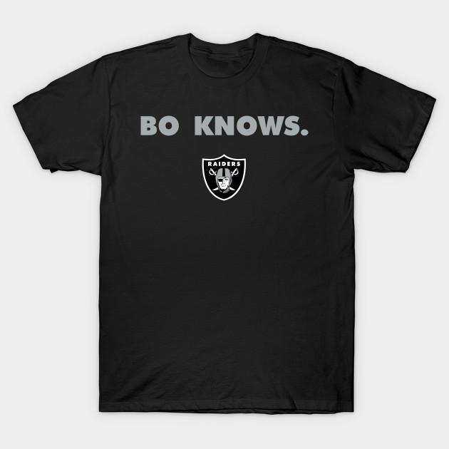 

Men Black Print T-shirt Bo Knows Raider Nation! No-Cut Transfer Paper Print Cotton Tshirt 4XL чорний