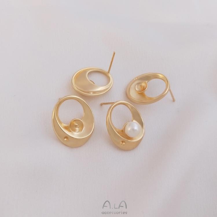 14K Gold Filled Sterling Silver Pearl Bead Stud Earrings - DIY Jewelry Making Kit.