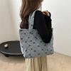 Corduroy Trend Bow Rhombus Casual Shoulder Bag Autumn Fashion Trend Simple Shoulder Underarm Bag