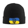 Ukraine Emblem Bonnet Hats Unisex Elastic Knit Hat Winter Warm Skullies Beanies Head Wrap Caps for Travel Outdoor Hiking Camping