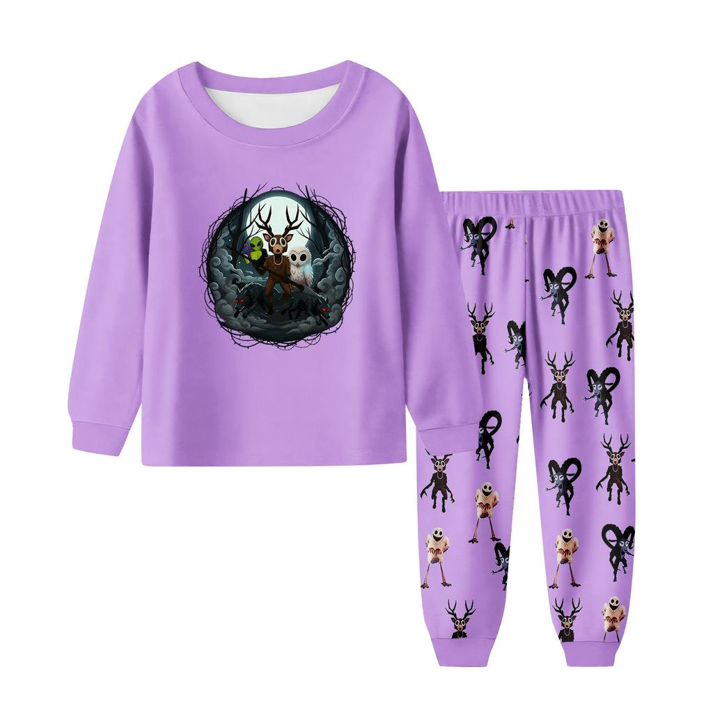 Children's Fashion Suit Skirt Round Neck Long Sleeve Top Pants