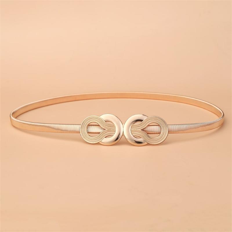 Elegant Adjustable Gold Chain Belt For Dresses Women’s Fashion Accessory Slim Metal Waistband