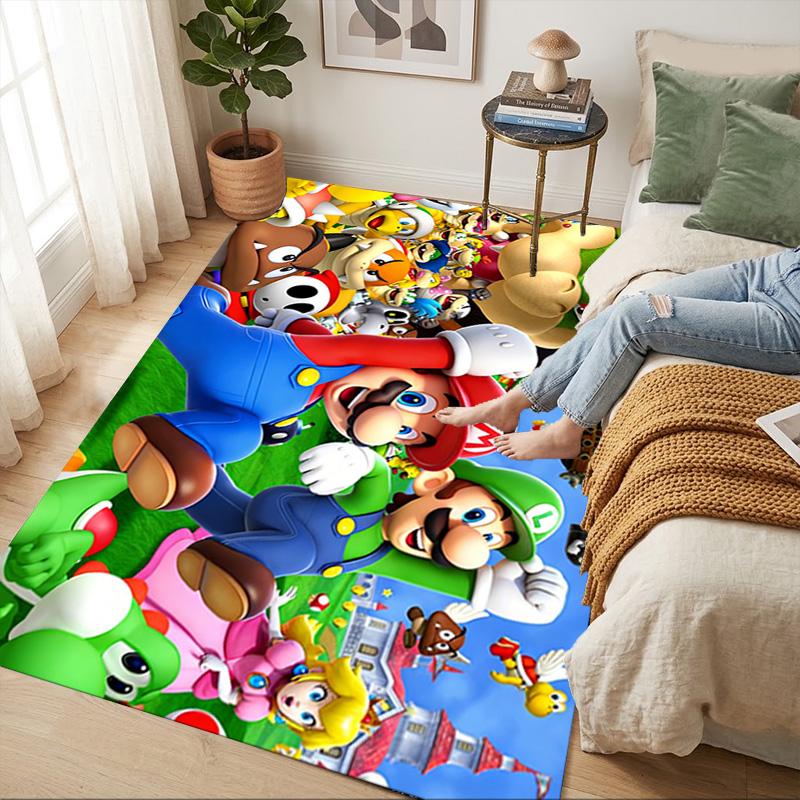 Tapis de Sol Antidérapant Super Mario Bros pour Salon Tapis Doux pour Chambre à Coucher Salle de Jeu Canapé Bureau Décoration Intérieure Paillasson Cadeau de Noël C9301434