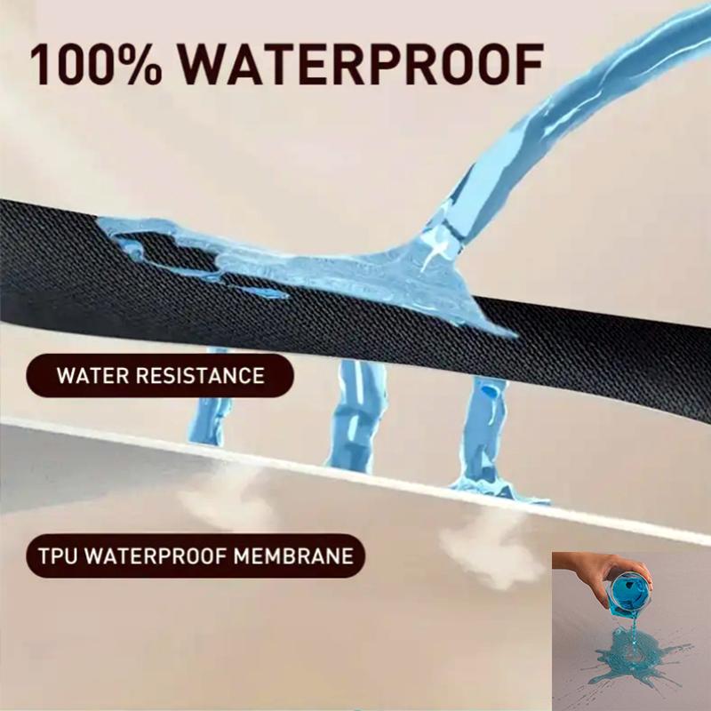 All-Season Waterproof Mattress Protector Soft Polyester Deep Pocket Sheet 8 Colors Modern Bed Fitted Sheet Durable Mattress Cover Bedding Bedspread