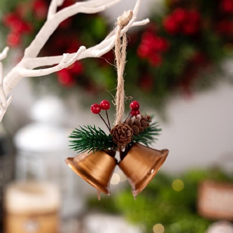 4 Pcs Christmas Ornament Bells Christmas Bells Metal Decorative Bells for Holiday Wedding Party Decoration
