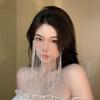 Vintage Bride Hanfu Veil: Ancient-Style Face Covering & Costume Accessory